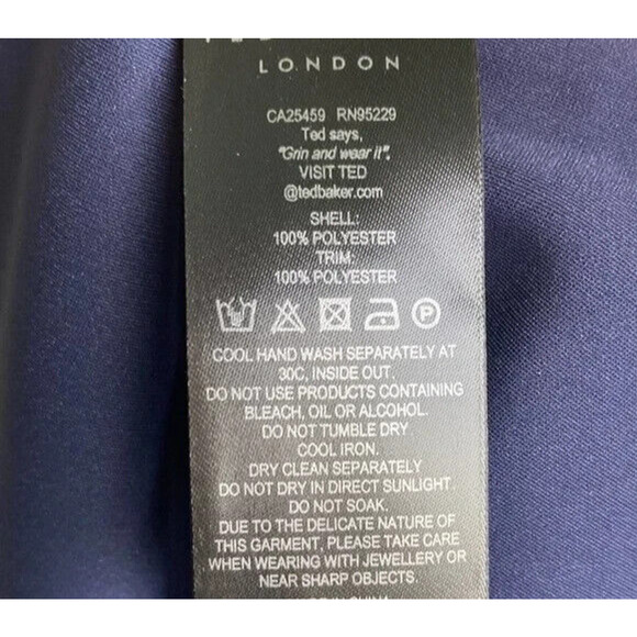 TED BAKER Lulabel Lace Trim Top Blouse Navy Blue Sleeveless Back Zip 2 4… - Picture 6 of 8